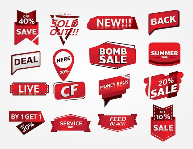 Sale banners and promotion tags set