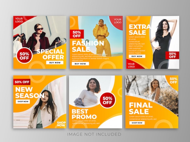 Sale banners set for social media template