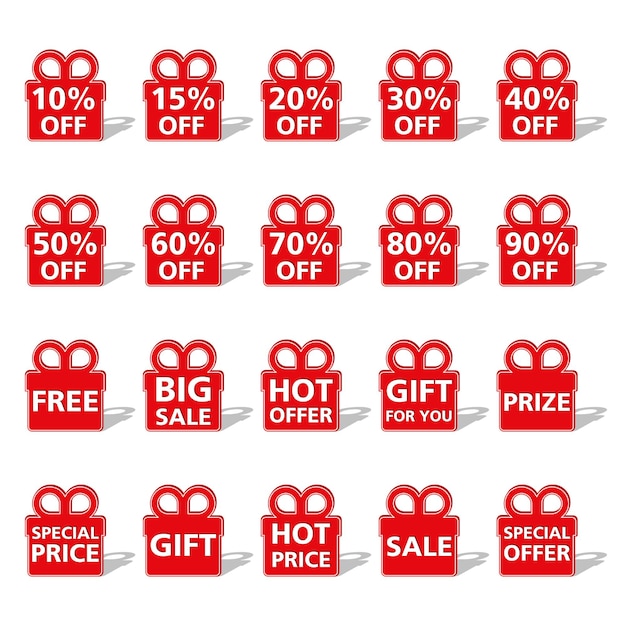 Sale Banners Shaped as Gift Box