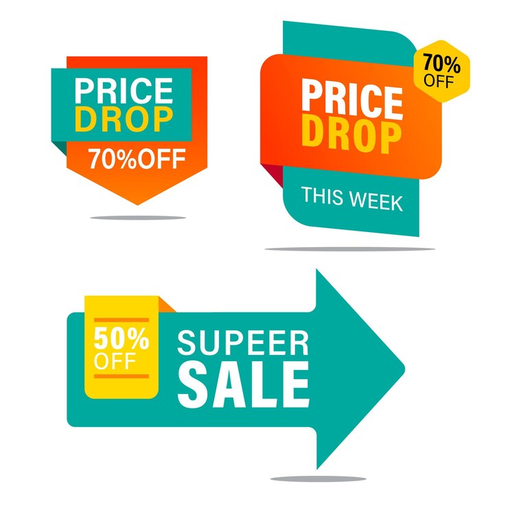 Sale banners Super sale offer banner low price tags and super sale badges Best offer sticker