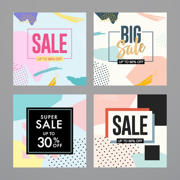 Vector sale banners template design