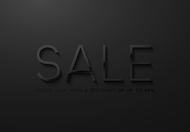 Sale black background. Clearance, discount, vector tag.