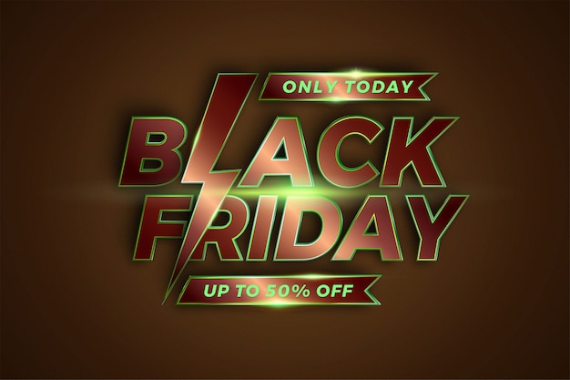 Sale black friday with effect theme metallic bronze green color concept. banner template promotion