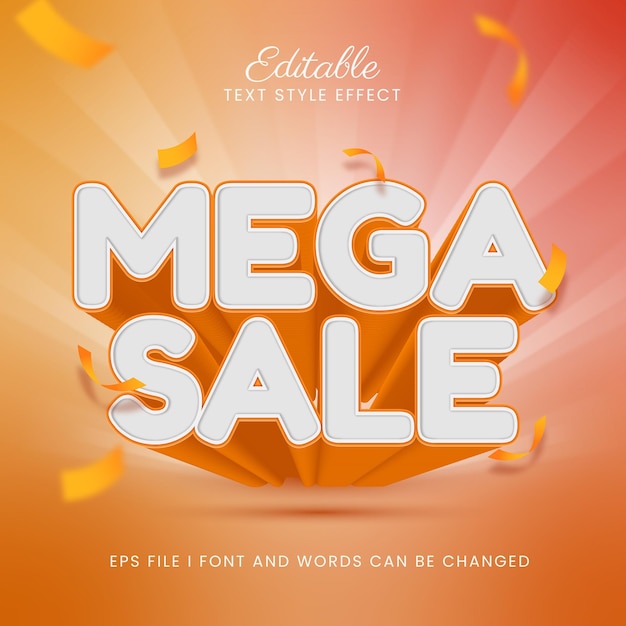 Vector sale bold 3d editable text effect template style premium vector