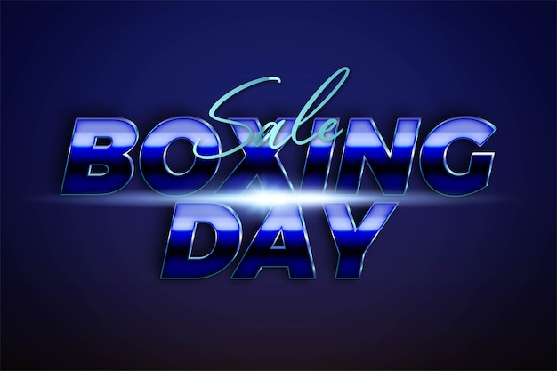 Boxing day di vendita con concetto di colore azzurro argento metallizzato per flayer alla moda e promozione di modelli di banner social media online