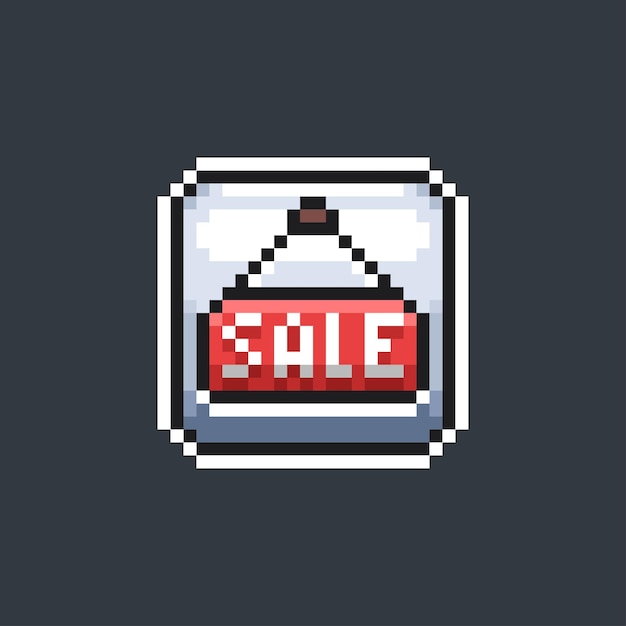 sale button sign in pixel art style