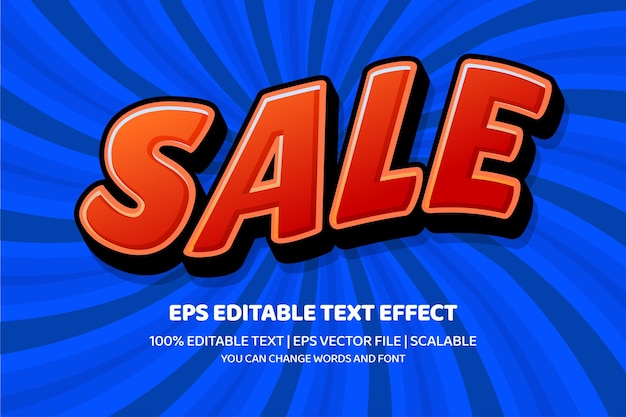 Sale comic style editable text effect