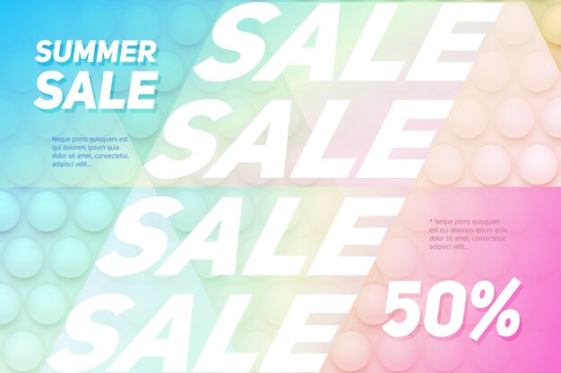 Sale concept banner creative illustration with multicolored abstract background