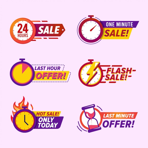 Vector sale countdown badges