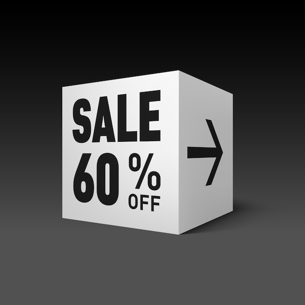 Vector sale cube