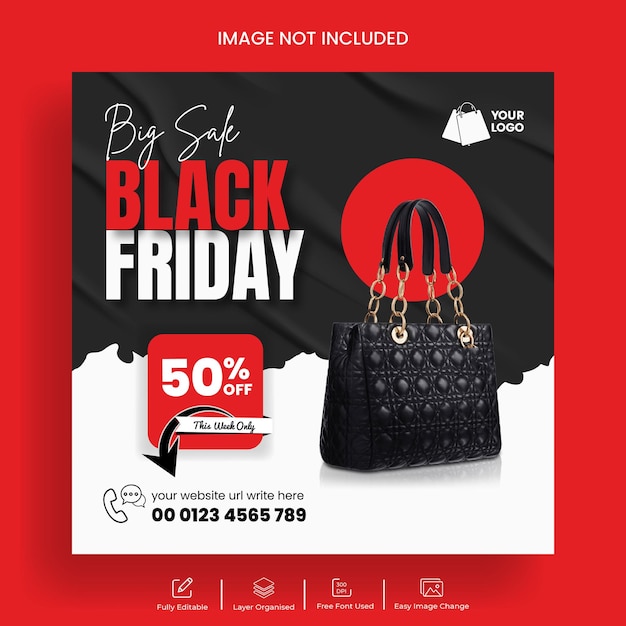 Sale discount ads banner and black friday sale post template design
