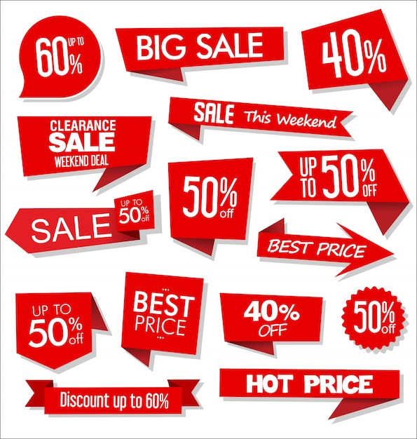 Sale discount labels or tags design