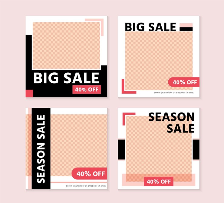 Vector sale and discount social media posts illustrations trendy editable template for social network message