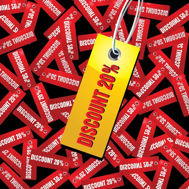 Sale and discount tags sale concept formed of red tags great for shopping