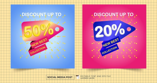 Sale discount theme social media post template