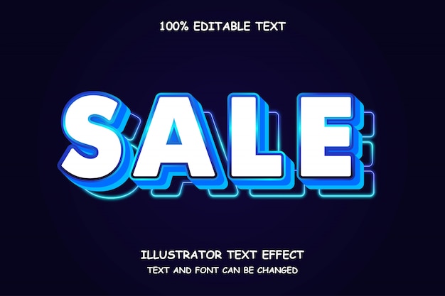 Sale, editable text effect modern neon style