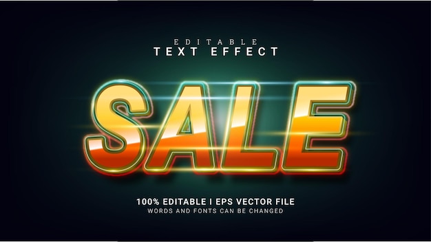 Продажа редактируемый текстовый эффект вектор
