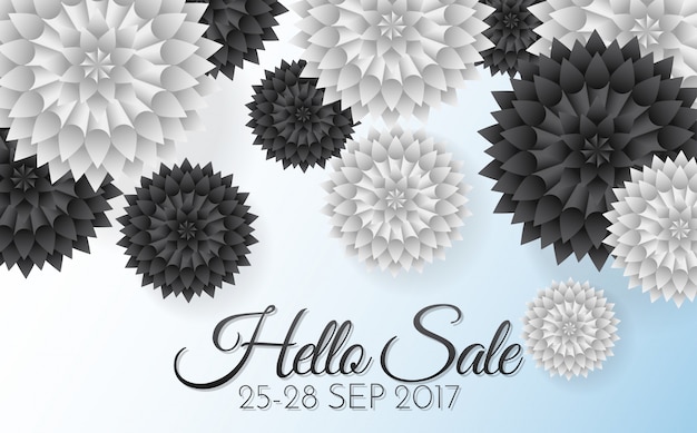 Vector sale flowers vector background for banner, poster, flyer