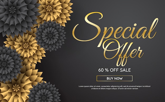 Sale flowers vector background for banner, poster, flyer