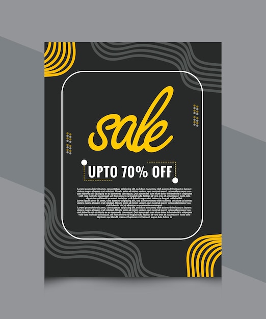 sale flyer template design vector black