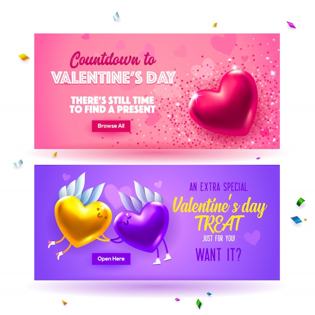 Vendita intestazione o banner sconto offerta per felice san valentino.