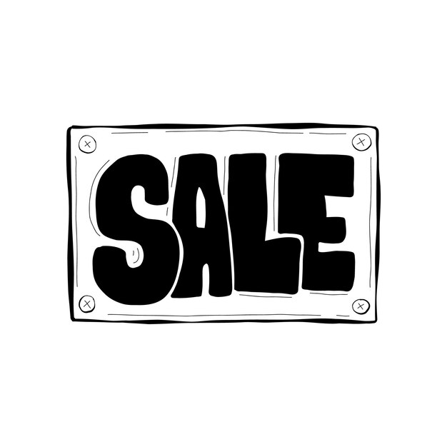 Sale icon Hand drawn illustration