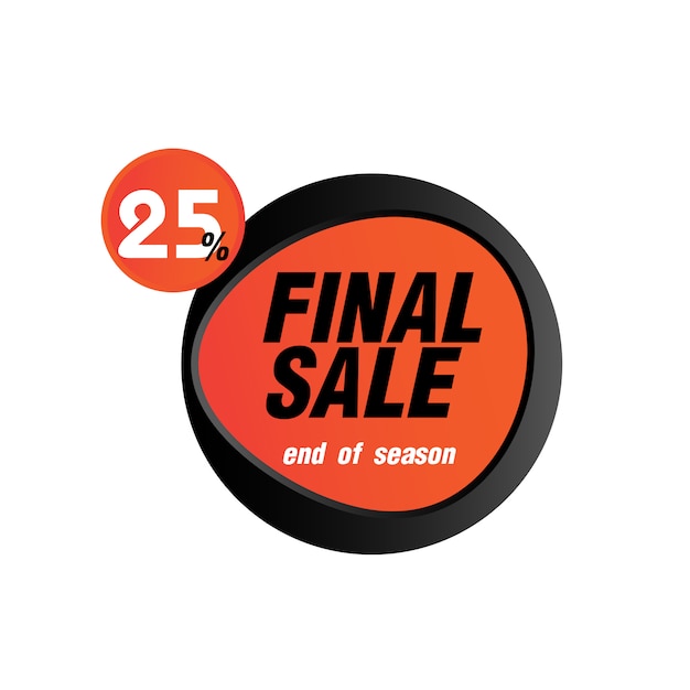 Sale icon orange and black