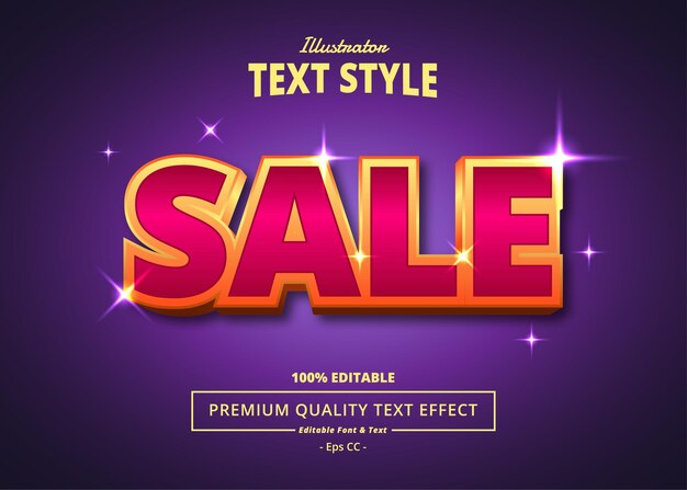 Sale illustrator text effect