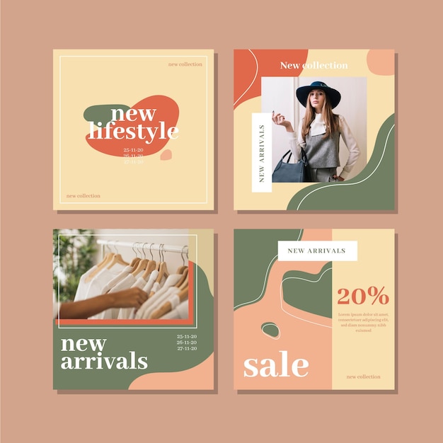 Sale instagram posts set