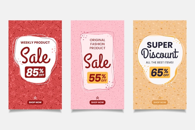 テラゾと手描きスタイルの販売instagram物語コレクション