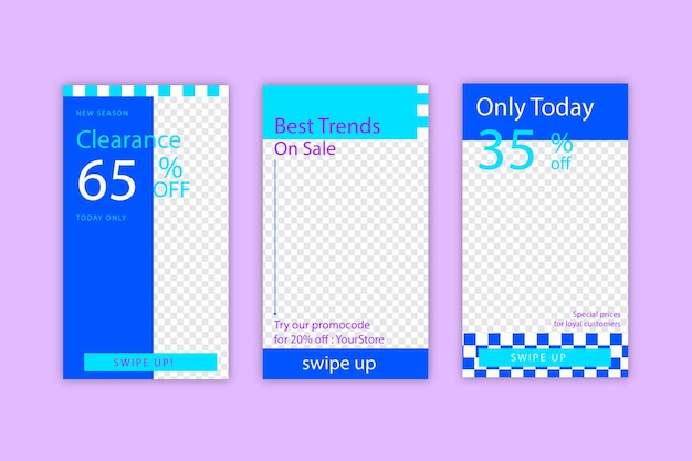 Sale instagram stories templates set