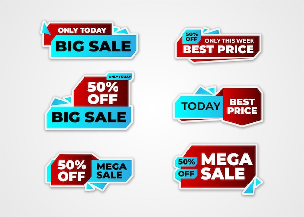 Vector sale label collection for business promotion