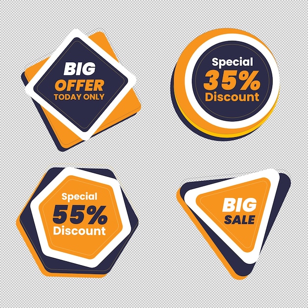 Sale Label collection set Set ribbon banner and label sticker sale offer and badge tag sale adverti