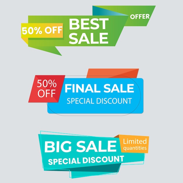 Sale Label collection set Set ribbon banner and label sticker sale offer and badge tag sale adverti