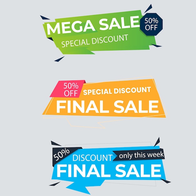 Sale Label collection set Set ribbon banner and label sticker sale offer and badge tag sale adverti