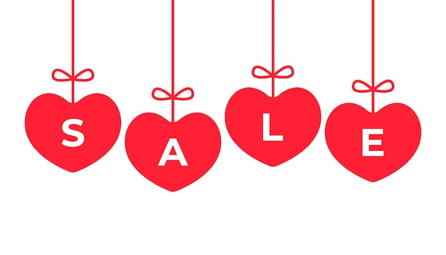 Sale label on red heart icon Symbol love for shop Sale on valentines day women day 8 march