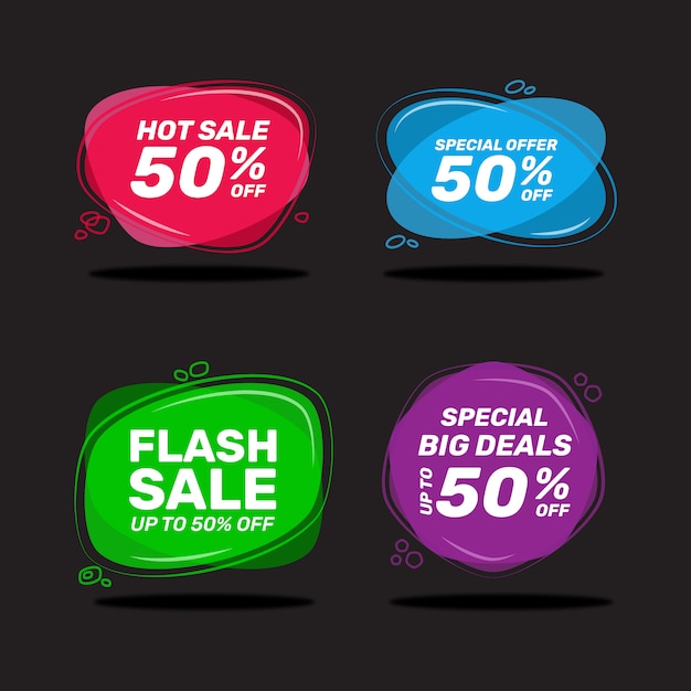 Vector sale label set