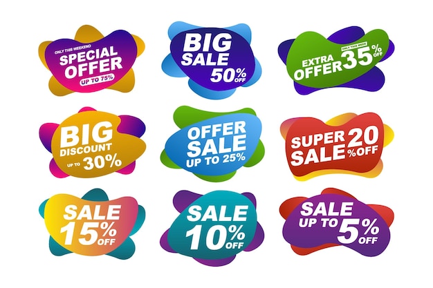 Sale label vector collection