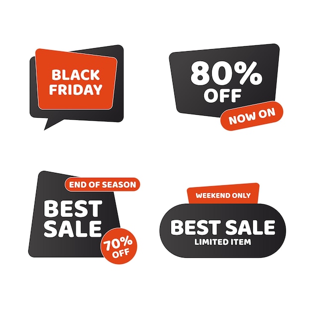 Sale labels for stores and great deals set of cute labels