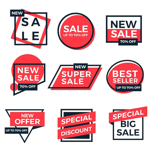 Vector sale labels tag set collection