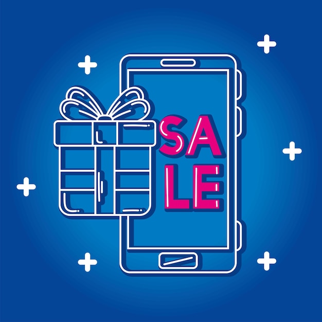 Sale lettering in smartphone