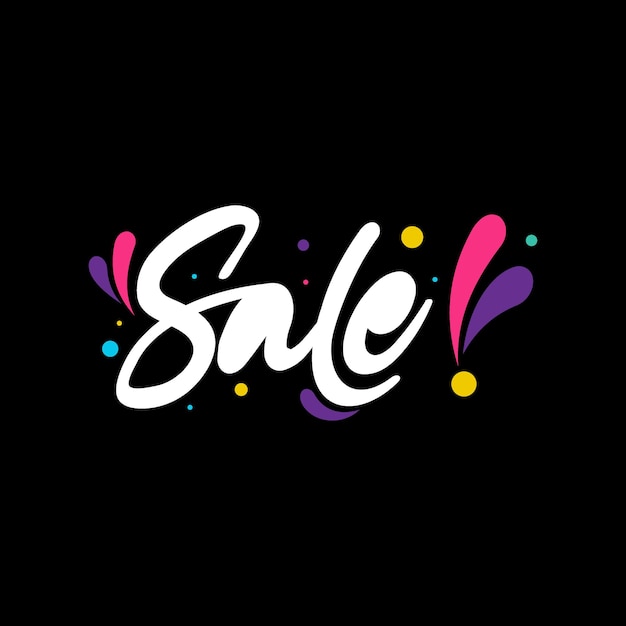 Sale lettering white colorful background