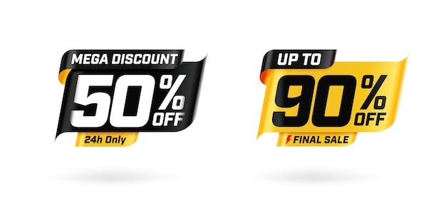 Vector sale marketing banner with price cut out and sell-off.