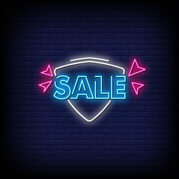 Sale neon signs style text