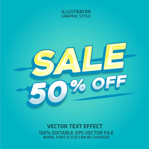 Sale off editable text effect illustrator graphic style