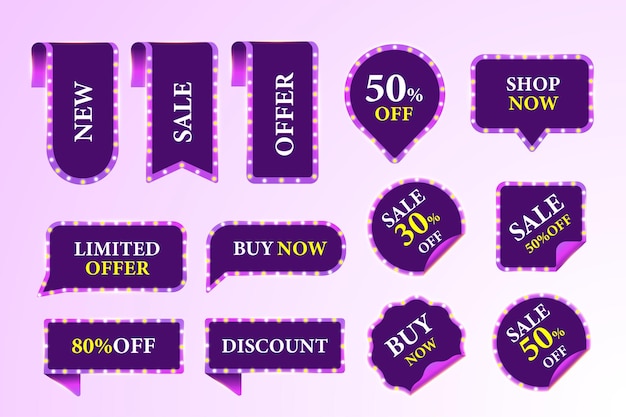 sale offer badges collection