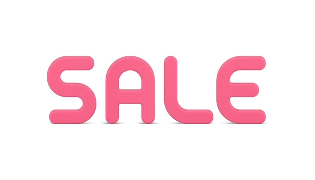 Sale pink realistic 3d icon marketing retail advertising vector illustration Store market promotion