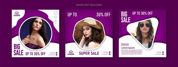 Sale post Minimal square banner template with space for the image For social media posts ads