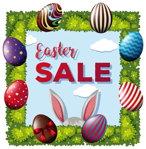 Sale poster design for easter holiday