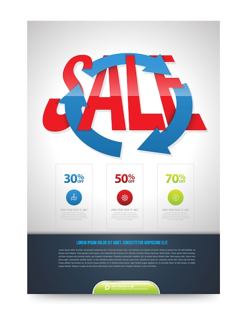 Vector sale poster design template